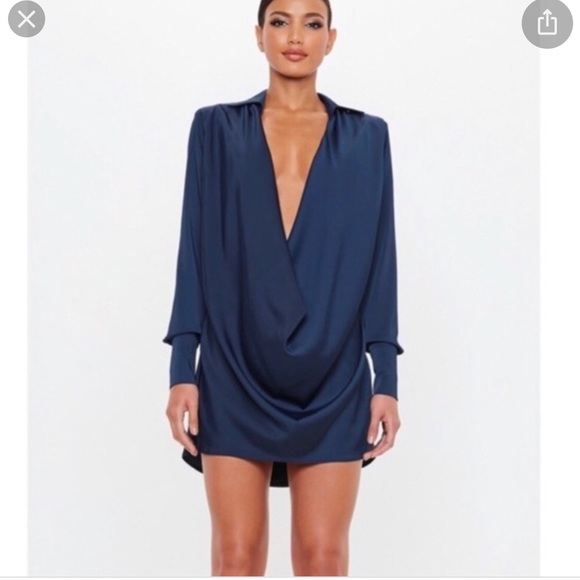 missguided satin cowl dress
